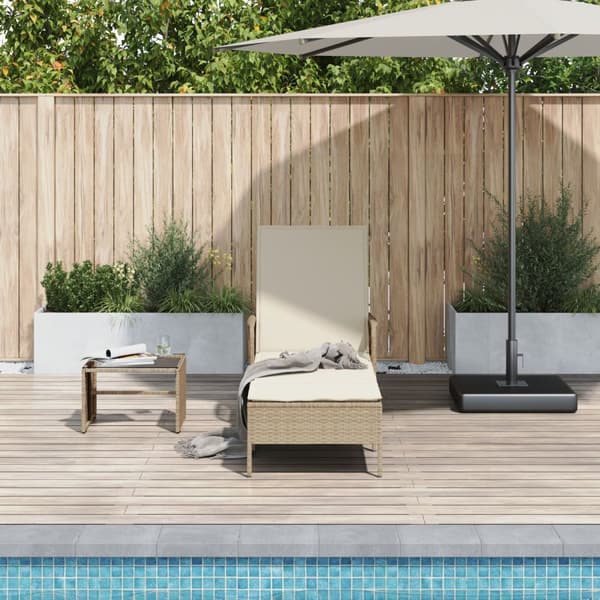 Solstol Beige och gräddvit PE Rottning 157 x 55 x 92 cm