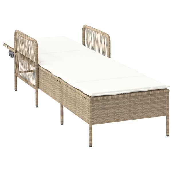 Solstol Beige och gräddvit PE Rottning 157 x 55 x 92 cm