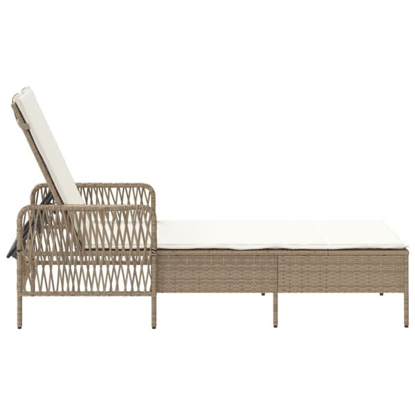 Solstol Beige och gräddvit PE Rottning 157 x 55 x 92 cm