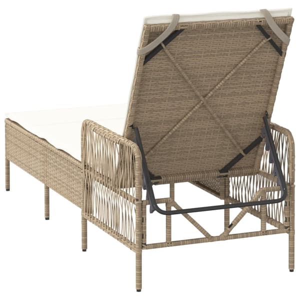 Solstol Beige och gräddvit PE Rottning 157 x 55 x 92 cm