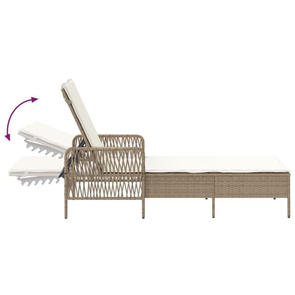 Solstol Beige och gräddvit PE Rottning 157 x 55 x 92 cm