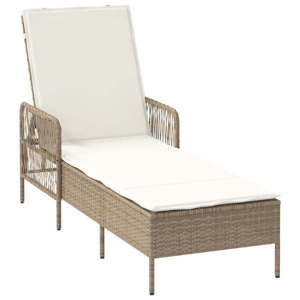 Solstol Beige och gräddvit PE Rottning 157 x 55 x 92 cm