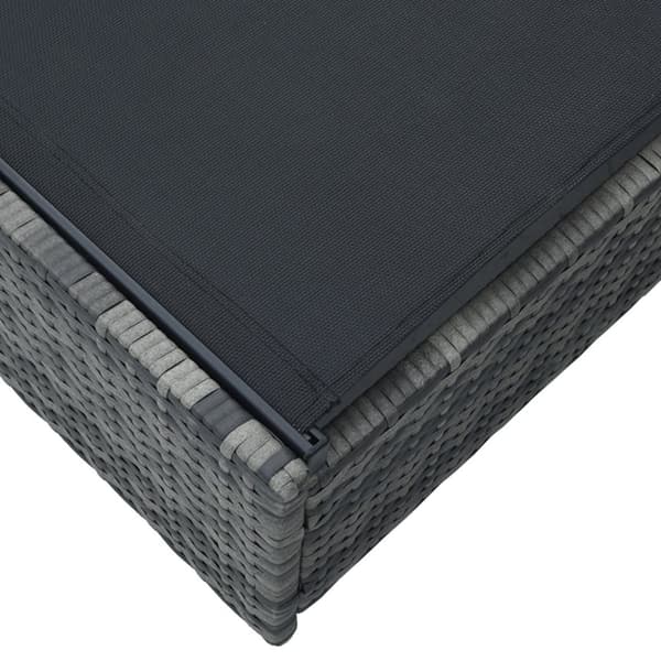 Solstol Grå 60x200x27 cm Konstrotting