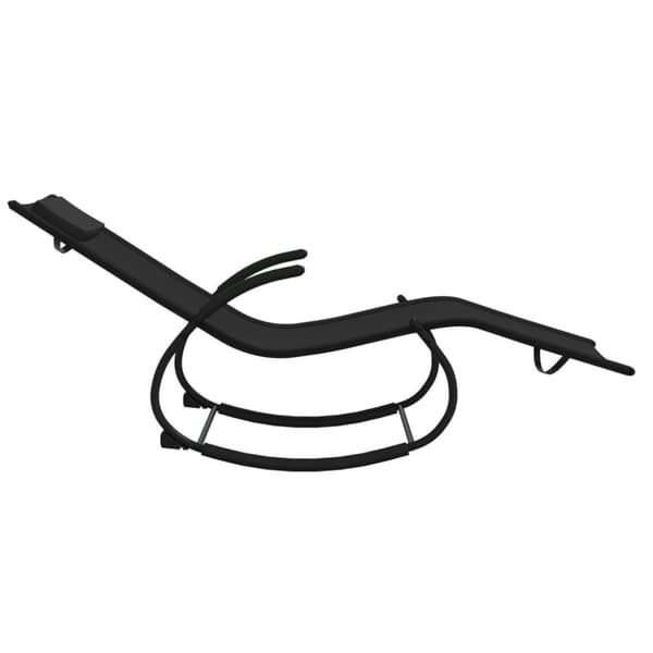 Gungande solsäng svart stål och textilene