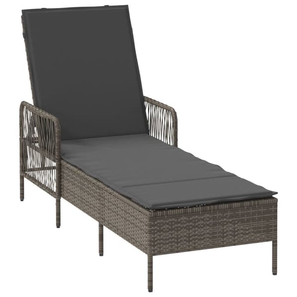 Solstol Grå och mörk grå PE Rattan 157 x 55 x 92 cm Solstol