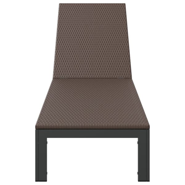 Solstol med hjul Brun Poly Rattan