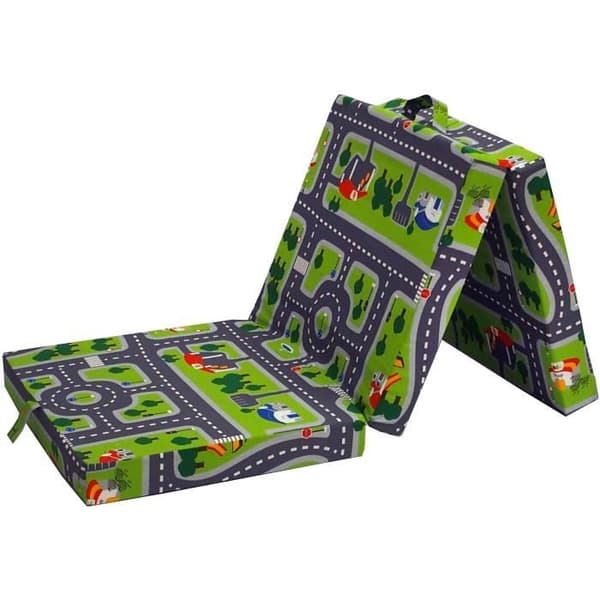 Klapbar pejsestol - SAMBA - Grøn - Multiposition - Bilkredsløbsmønster - 190 x 70 x 9 cm