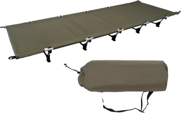 Ultralätt Campingbed, Bärbar Fällbar Design, Belastningskapacitet 150 kg, Kompakt Förvaring,grön