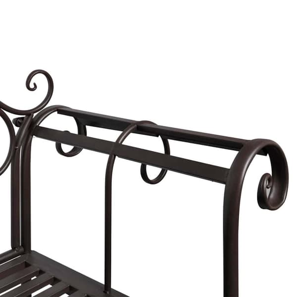 vidaXL Hagebenk 132 cm stål antikk brun