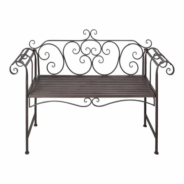 vidaXL Hagebenk 132 cm stål antikk brun
