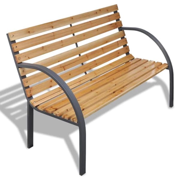 vidaXL Hagebenk 120 cm tre og jern