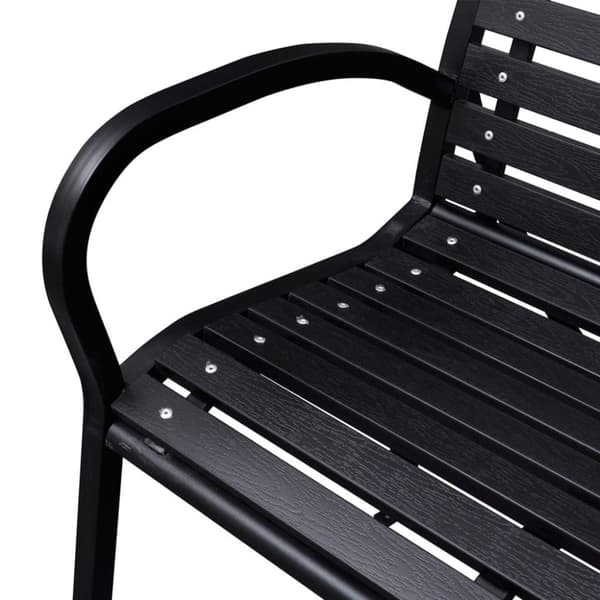 vidaXL havebænk 125 cm stål og WPC sort