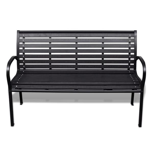 vidaXL havebænk 125 cm stål og WPC sort