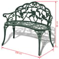 Miniatyrbillede 4 af 4: vidaXL havebænk 100 cm støbt aluminium grøn
