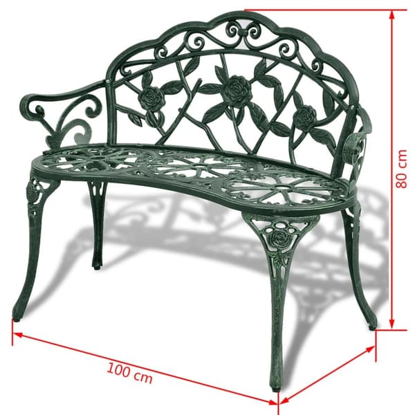 vidaXL Hagebenk 100 cm støpt aluminium grønn