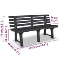 Miniatyrbilde 6 av 6: vidaXL Hagebenk 145,5 cm plast antrasitt