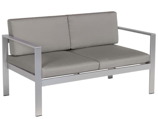 2-sits Utomhus Trädgårdssoffa i Mörkgrå Färg med Anodiserad Aluminiumram och Kuddar