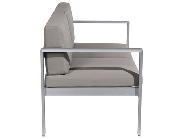 2-sits Utomhus Trädgårdssoffa i Mörkgrå Färg med Anodiserad Aluminiumram och Kuddar