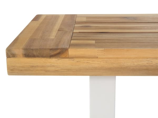 Vit Trädgårdsbänk 140 cm i Ljust Trä och Metallben