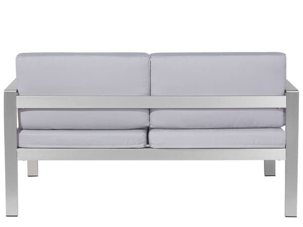 Puutarhapenkki vaaleanharmaa 142 x 70 x 80 cm alumiini polyesteri kahdelle UV-kestävä