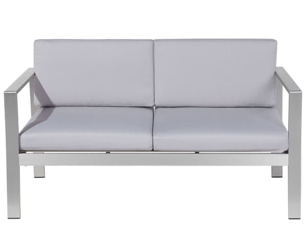 Puutarhapenkki vaaleanharmaa 142 x 70 x 80 cm alumiini polyesteri kahdelle UV-kestävä