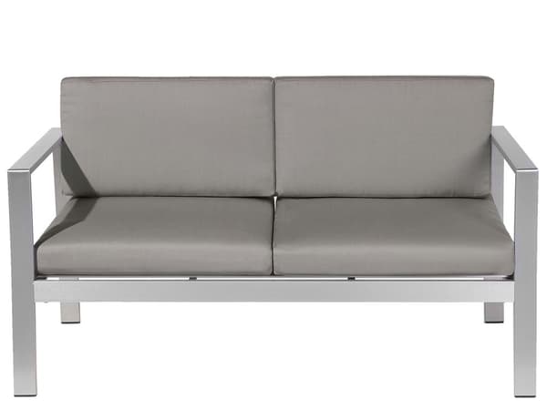 Puutarhapenkki tummanharmaa 142 x 70 x 80 cm alumiini polyesteri kahdelle UV-kestävä