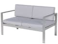 Miniatyrbillede 4 af 11: Havesofa Lysegrå Anodiseret Aluminium 2 Personers Udendørs med Sædehynder Loungesofa til Terrasse Have Nonwood Vedligeholdelsesfrit