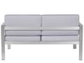 Miniatyrbillede 5 af 11: Havesofa Lysegrå Anodiseret Aluminium 2 Personers Udendørs med Sædehynder Loungesofa til Terrasse Have Nonwood Vedligeholdelsesfrit