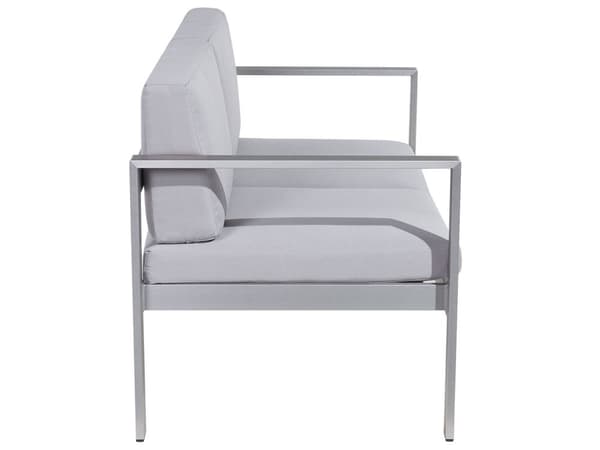 Havesofa Lysegrå Anodiseret Aluminium 2 Personers Udendørs med Sædehynder Loungesofa til Terrasse Have Nonwood Vedligeholdelsesfrit