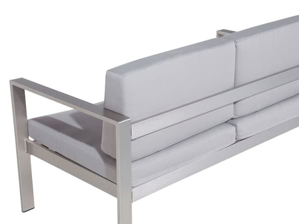Havesofa Lysegrå Anodiseret Aluminium 2 Personers Udendørs med Sædehynder Loungesofa til Terrasse Have Nonwood Vedligeholdelsesfrit