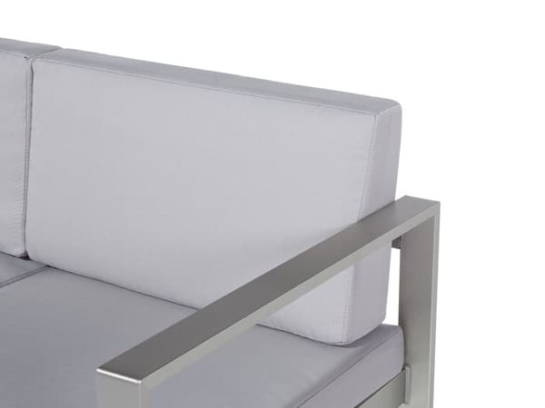 Havesofa Lysegrå Anodiseret Aluminium 2 Personers Udendørs med Sædehynder Loungesofa til Terrasse Have Nonwood Vedligeholdelsesfrit