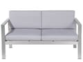 Miniatyrbillede 1 af 11: Havesofa Lysegrå Anodiseret Aluminium 2 Personers Udendørs med Sædehynder Loungesofa til Terrasse Have Nonwood Vedligeholdelsesfrit