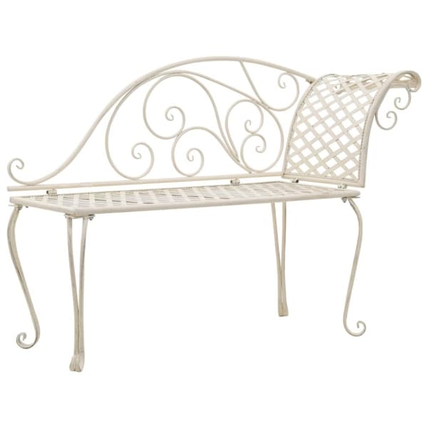 vidaXL chaiselong til haven 128 cm metal antik hvid