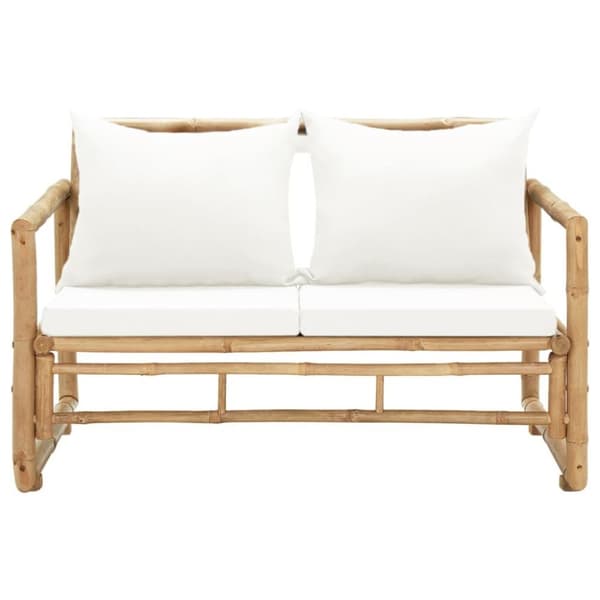 vidaXL 2-personers havesofa med hynder bambus
