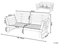 Miniatyrbillede 3 af 11: Havesofa Lys Træ Taupe Polyester 2 Personers Loungesofa med Hynde Lamel Bænk Multifunktionel Daybed Justerbare Armlæn Terrasse Havemøbel