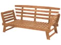 Miniatyrbillede 4 af 11: Havesofa Lys Træ Taupe Polyester 2 Personers Loungesofa med Hynde Lamel Bænk Multifunktionel Daybed Justerbare Armlæn Terrasse Havemøbel