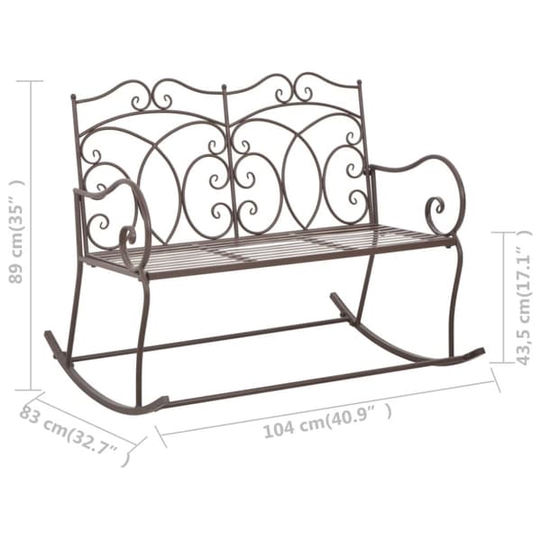 vidaXL Hagebenk 104 cm jern antikk brun