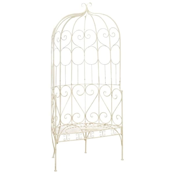 vidaXL havebænk 95 cm jern antikhvid