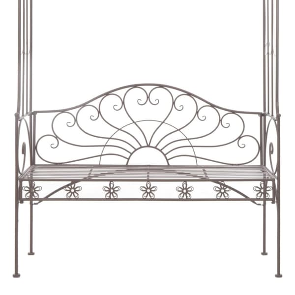 vidaXL havebænk 122 cm jern antik brun