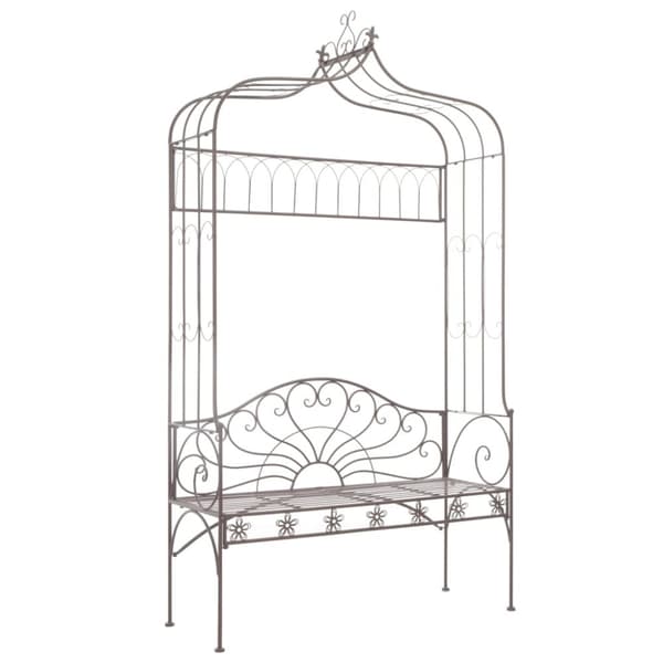 vidaXL havebænk 122 cm jern antik brun