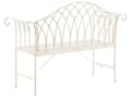 Pikkukuva 5 / 7: Puutarhapenkki valkoinen metallia 130 x 94 x 45 cm filigraanikuvio pyöristetty käsinoja romanttinen tyyli
