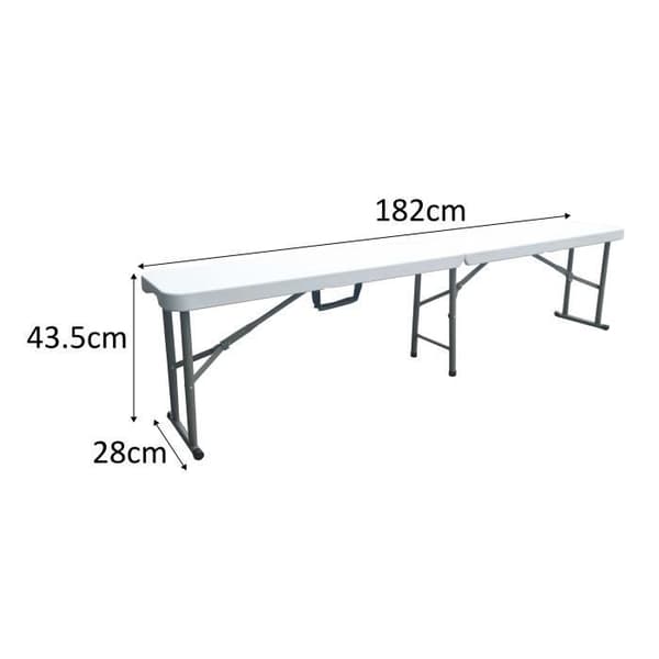 Fällbar bänk för mottagningsbord 180 cm