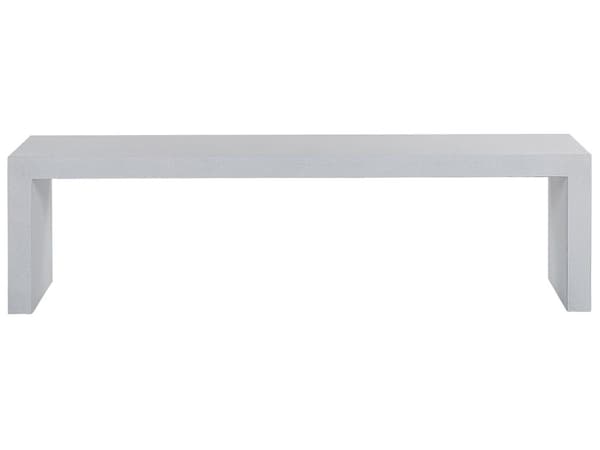 Hvid betonimiteret havebænk 150 x 40 cm 3-personers moderne industriel stil