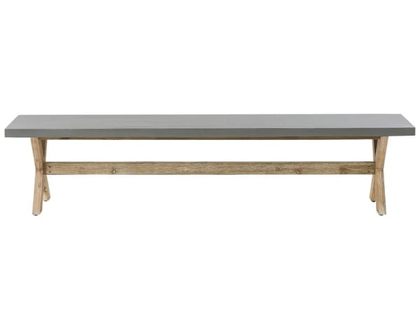 3-sits Utomhus Trädgårdsbänk av Fiber Cement i Grå Färg och Träben i Modern Stil till Veranda