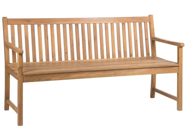 3-personers havebænk lyst akacietræ til terrasse altan klassisk design 160cm
