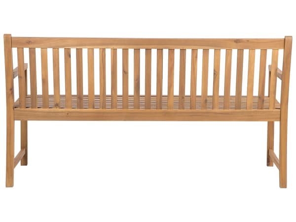 3-personers havebænk lyst akacietræ til terrasse altan klassisk design 160cm