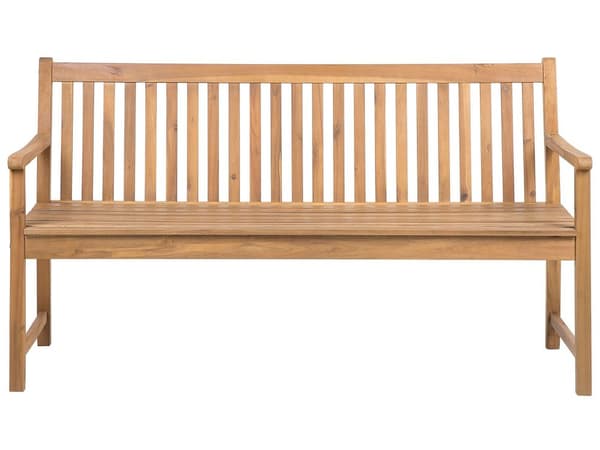 3-personers havebænk lyst akacietræ til terrasse altan klassisk design 160cm