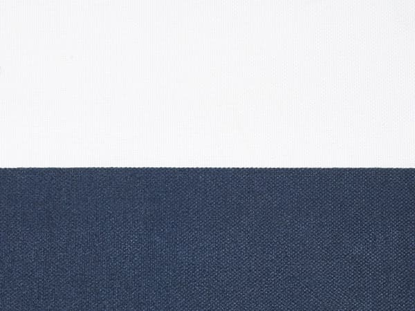 Dobbelt havebænk lyst akacietræ 160 cm med marineblå pude til terrasse balkon klassisk design