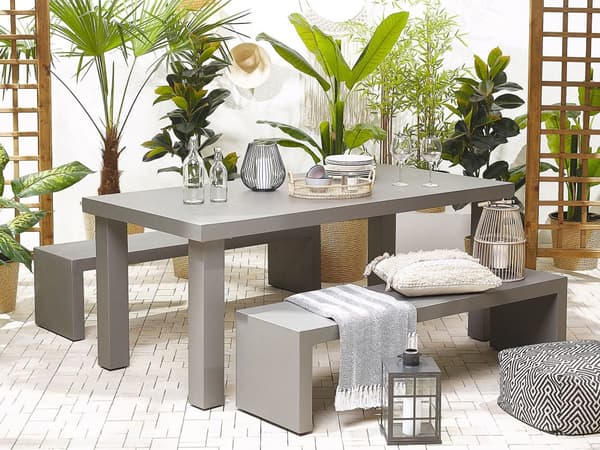 Grå betonimiteret havebænk 150 x 40 cm 2-personers moderne industriel stil