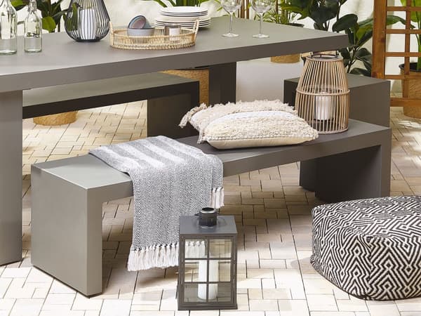 Grå betonimiteret havebænk 150 x 40 cm 2-personers moderne industriel stil